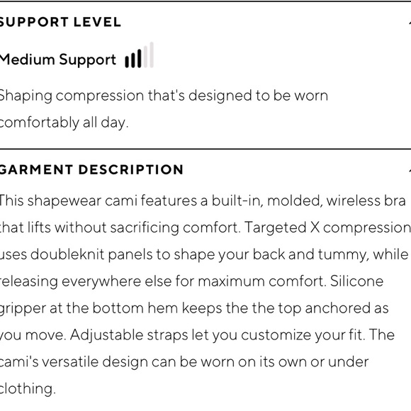 HONEYLOVE Liftwear cami black 1X EUC - Picture 3 of 8